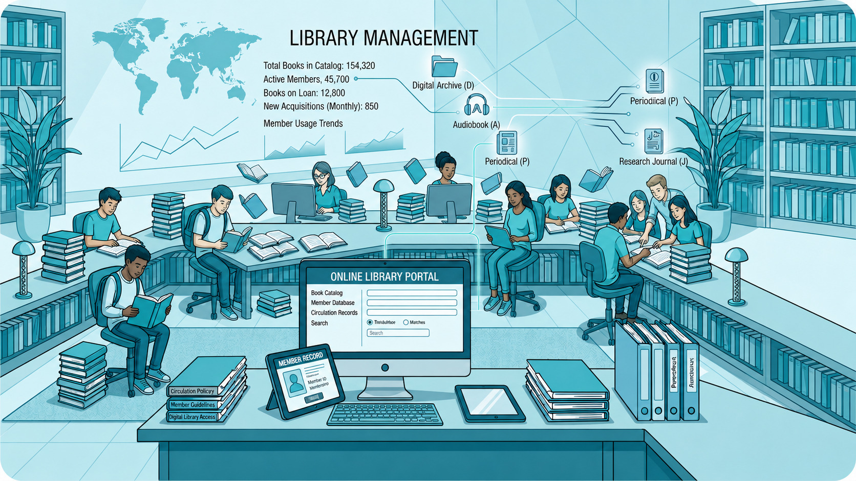 Library Management illustration