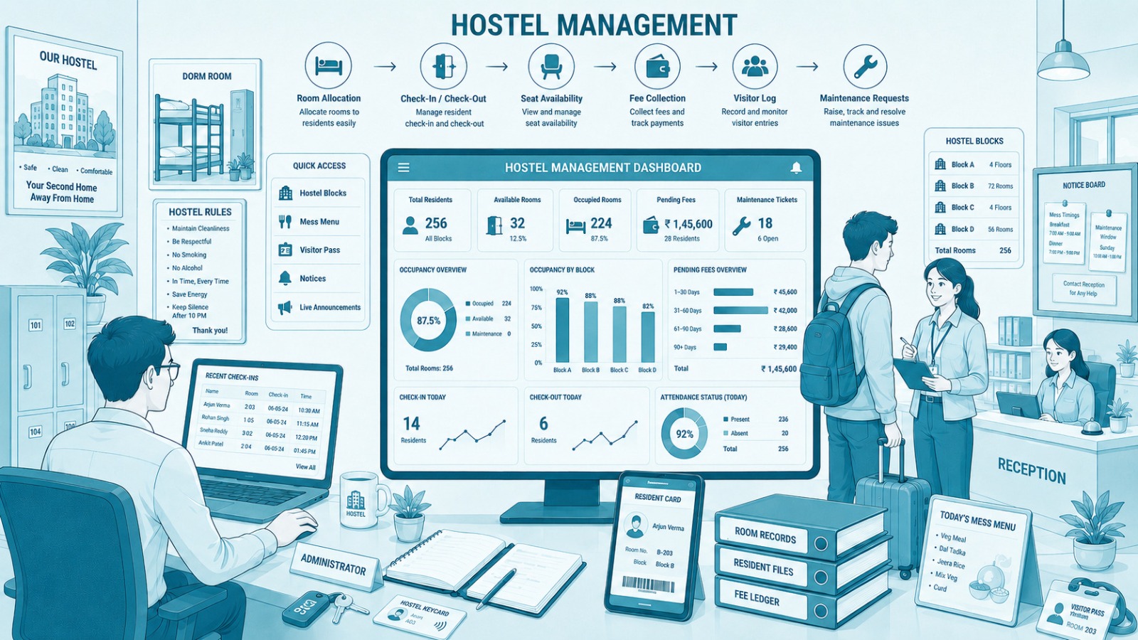 Hostel Management illustration